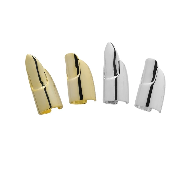 Punk Creative Metal Irregular Fingertip Armour Ring Open Nail Rings For Women Elegant Fingertips Statement Jewelry Gifts
