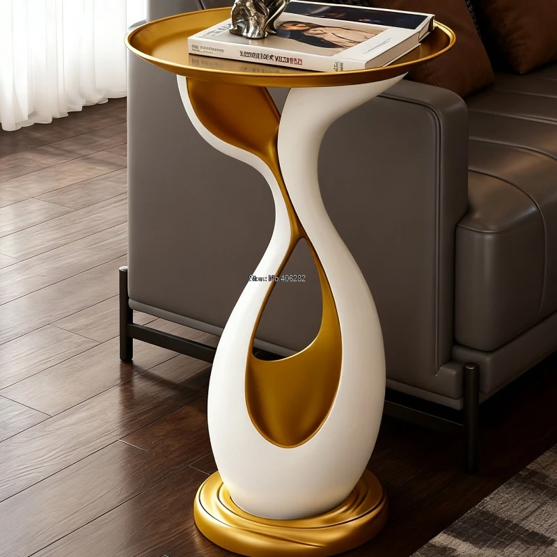Luxury Resin storage shelf,Large Floor Tray for Living Room,Sturdy sofa Side Table,Creative Balcony Writing Desk Organizer