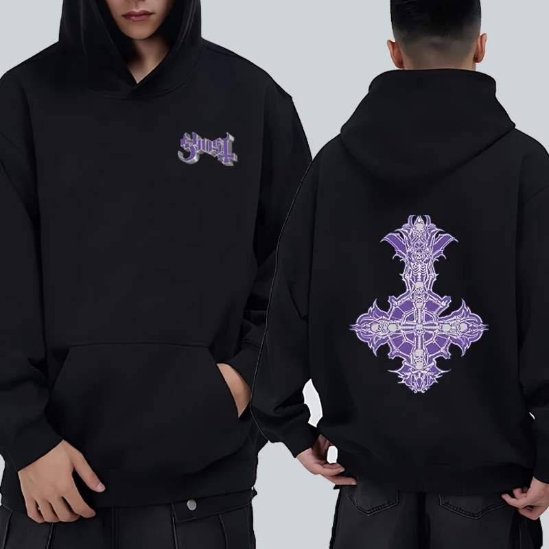 

Ghost Skeletour World Tour 2025 Album Double Sided Printed Hoodies Men women Oversized High Quality Sweatshirt Fleece pullover