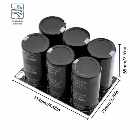 16V‑83F Super Farad Kondensatorbank 2.7V 500F 6st/1set Skyddsplatta Kondensator Ljud Elektrolytkondensator Bilstereo 8 best sales kondensatorbank - №1
