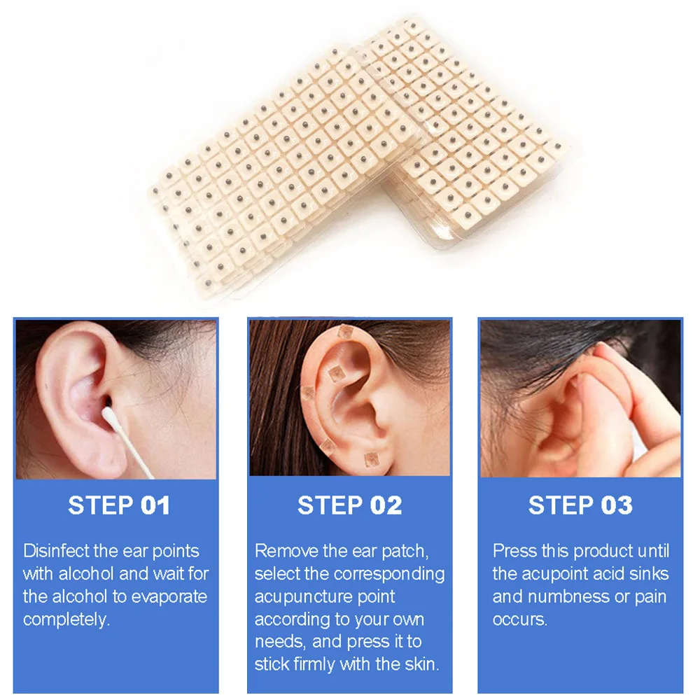 600 Pcs/lot Relaxation Ears Stickers Acupuncture Needle Ear Vaccaria Seeds Ear Massage Auricular-paster Press Seeds