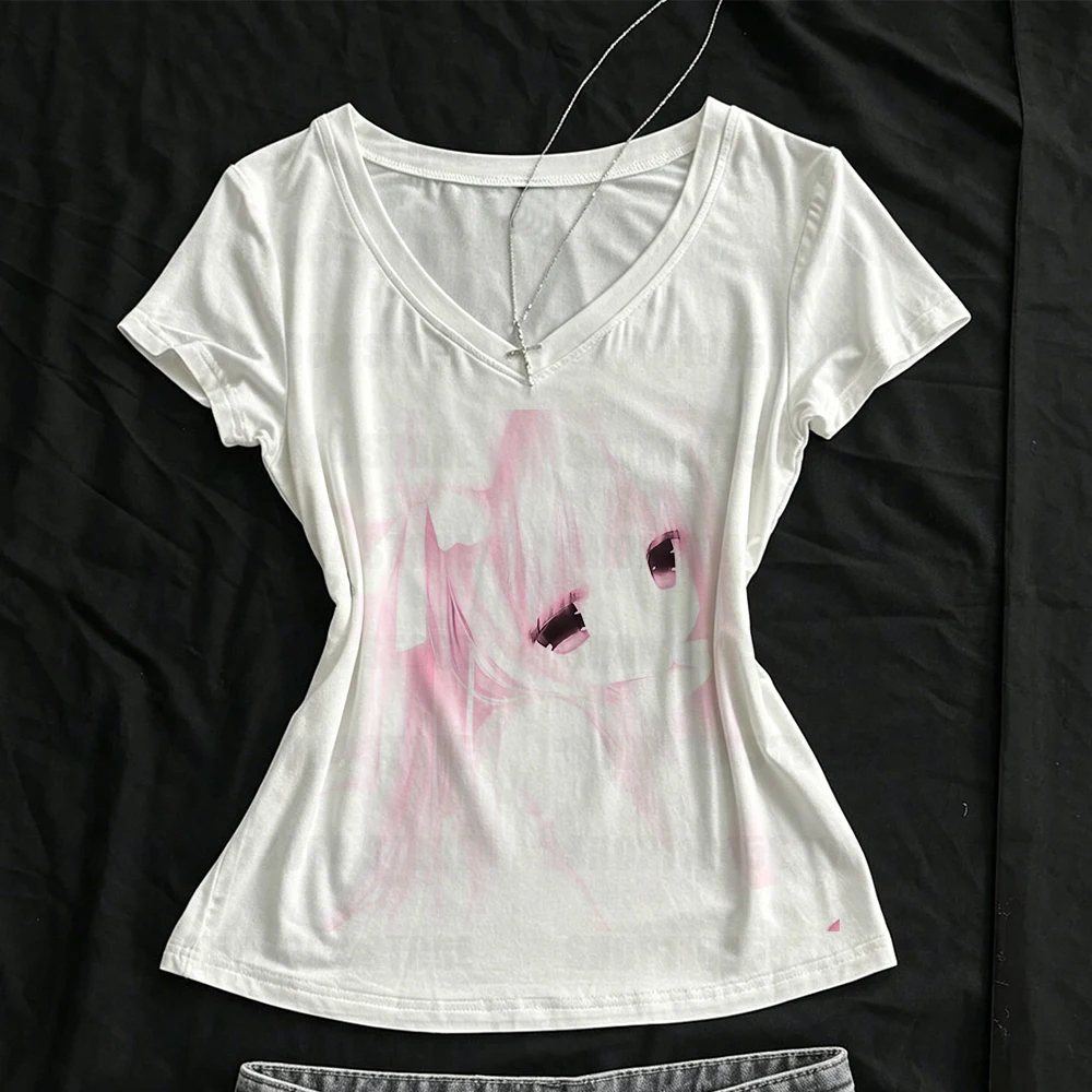 Female Clothing Women Clothes Women's Clothing 2026 Trend Harajuku Top Y2k Kitty 2000s Tops Graphic Tees Y2k 90s Clothes Vintage