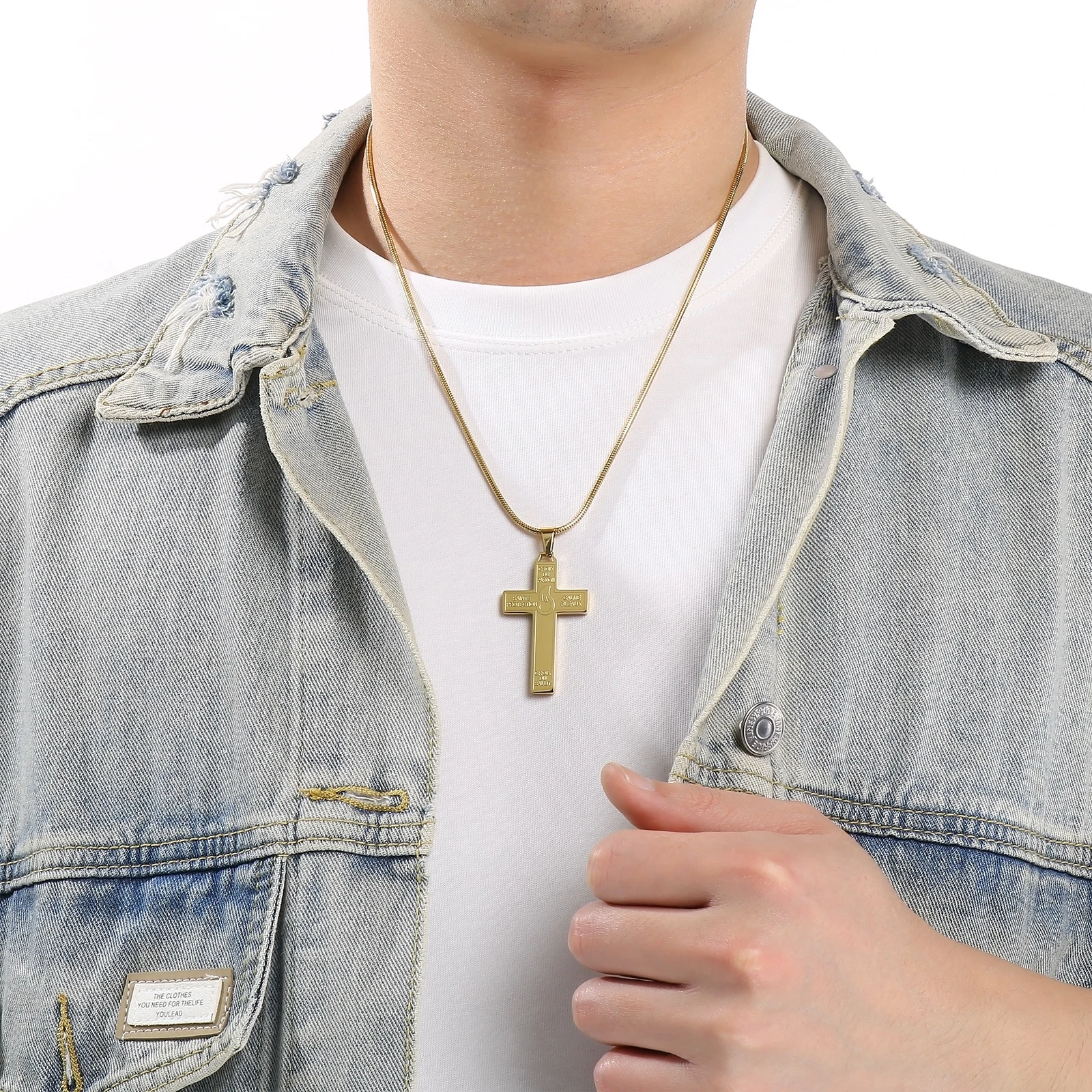 Stainless Steel Large Cross Charms For Jewelry Cross Necklace Pendants Jewelry Finding Religious Amulet Pendant