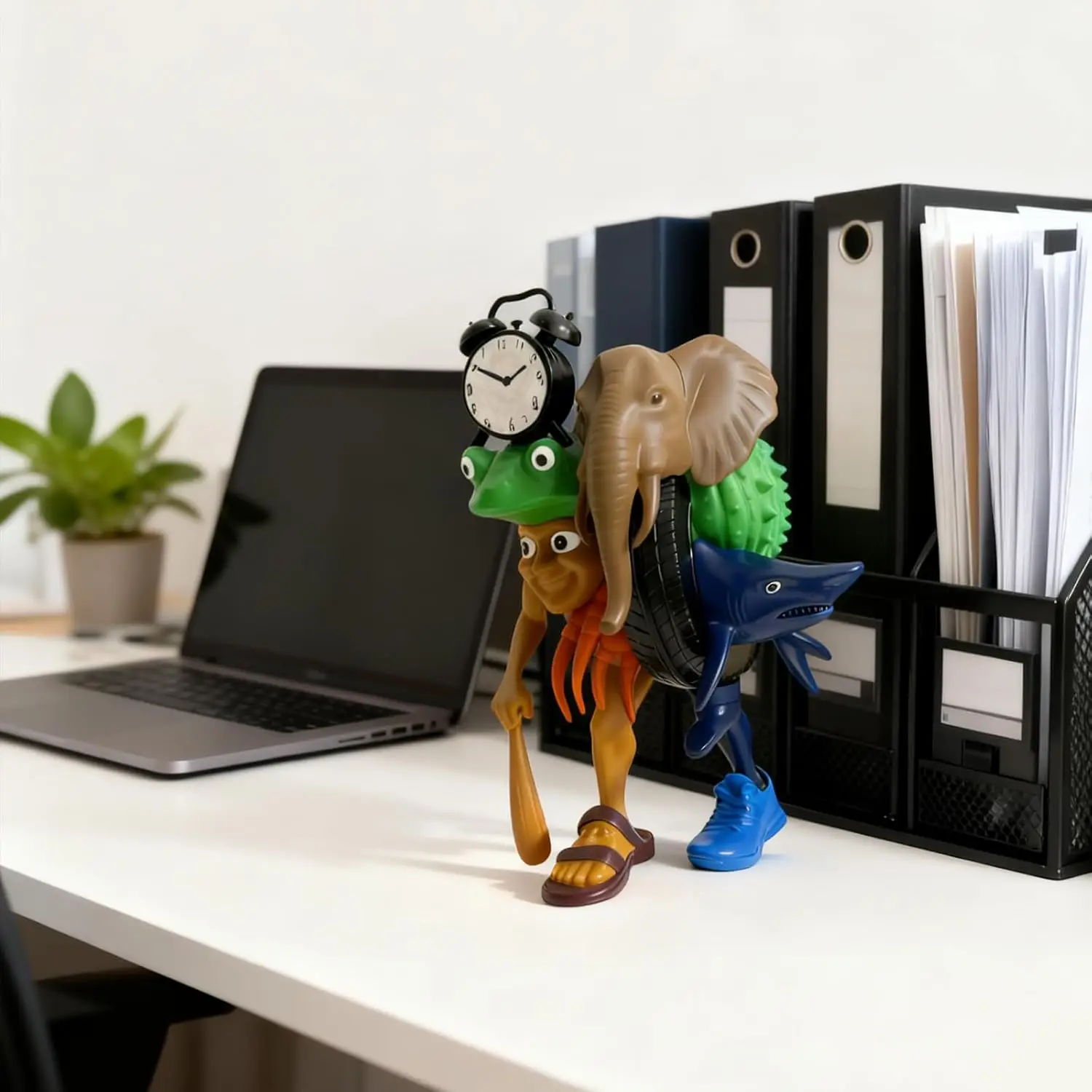 Brain Rot Toys Tungtungtung Sahur, Tralalero Tralala Shark, Combination of Italian Brainrot Characters Desk Decor Figurine Gifts