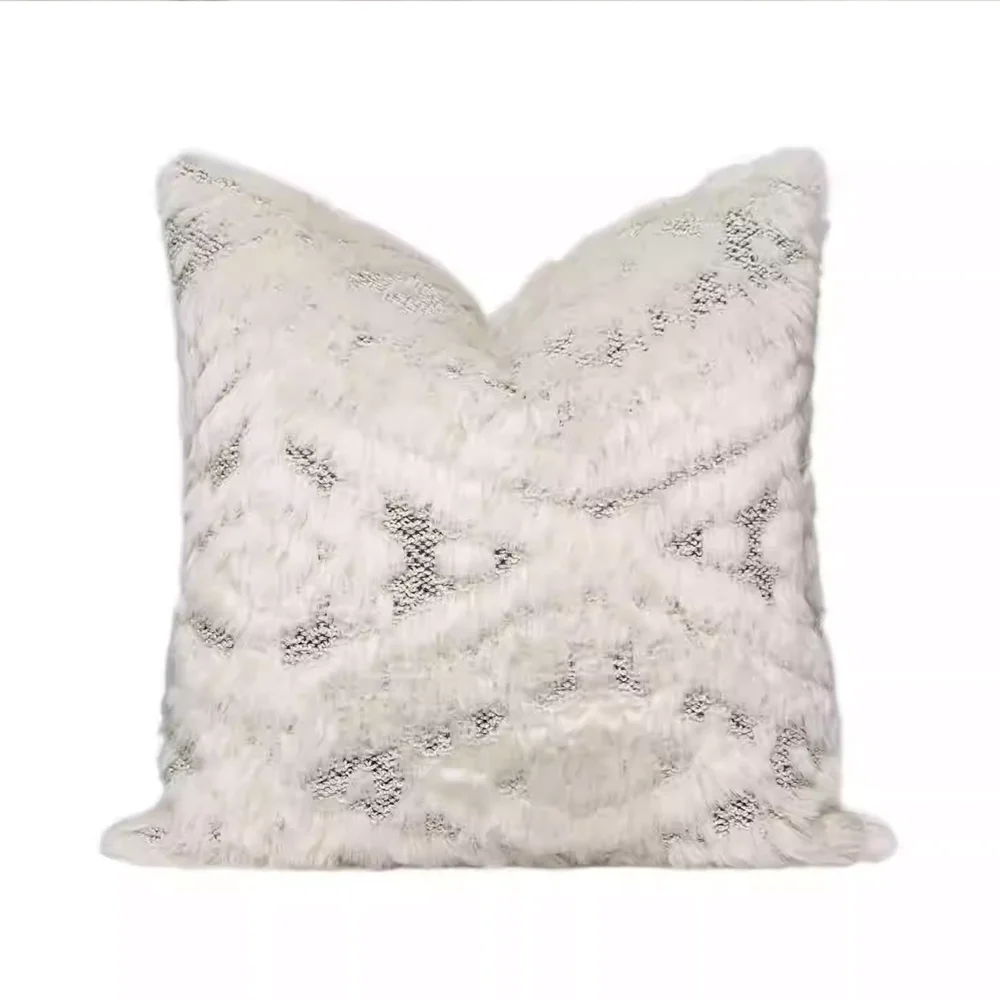 RUIYI Living Room Sofa Luxury Premium Cushion Pillow Beige Wool Blend Custom Headboard Pillowcase 45x45