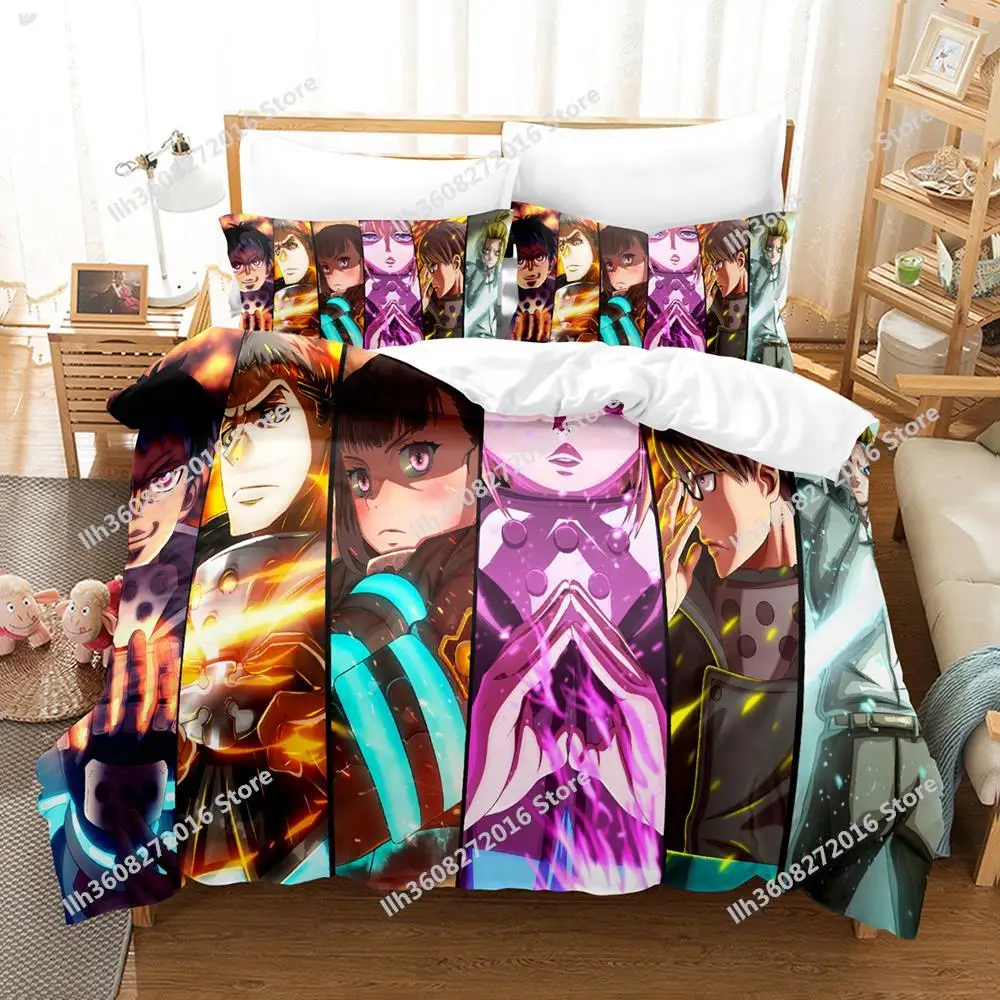 New Fire Force Bedding Set Single Twin Full Queen King Size Bed Set Adult Kid Bedroom Duvet cover Sets 3D Print Anime Bed Sheet