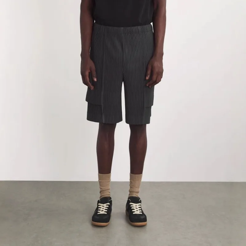 

Miyake плиссированные мужские шорты-карго модные повседневные универсальные свободные уличные походные брюки летняя спортивная уличная одежда свободного покроя модные