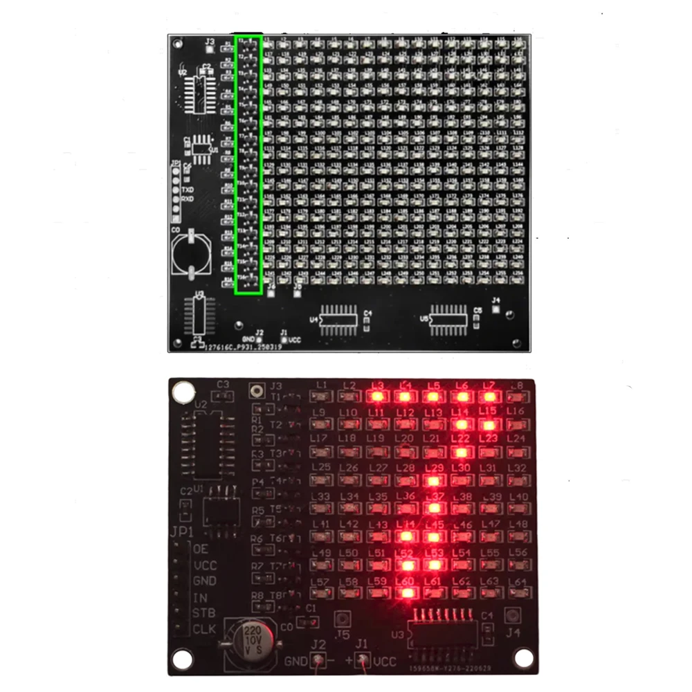DIY 64 LED/ 256LED SMD Dot Matrix Advertising Screen Welding Practice Kit Red Display Fun DIY Electronic Kit Soldering Practice