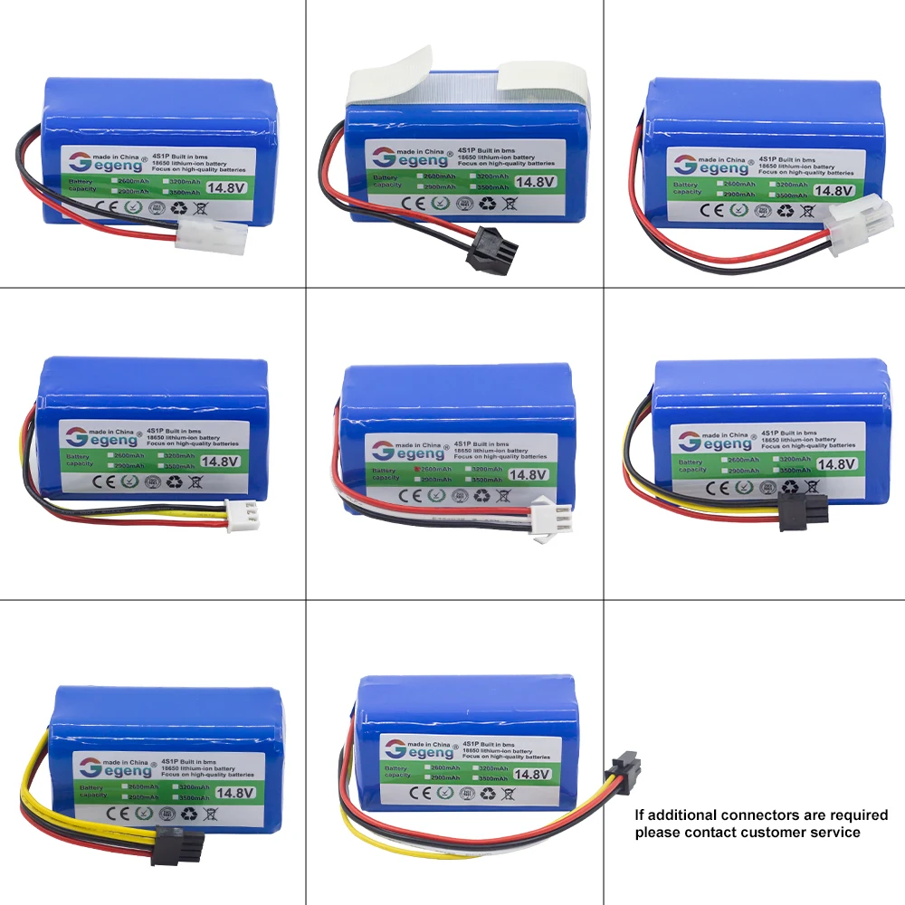 Imagem -02 - Bateria de Aspirador Gegeng 3200mah Panasonic Ilife Flyco Eufy Polaris Robovac Deebot Excelência Conga 14.8v 14.4v 4s1p