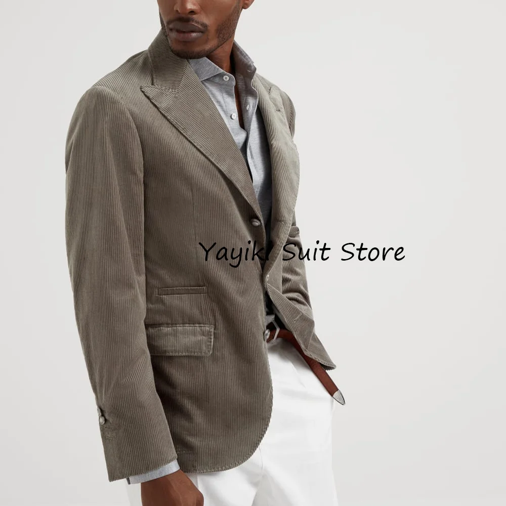 Fashion Suit Collar Suits Two Buttons Coat Corduroy Men's Jacket Casual Men's Jackets Blazers for Man Male Blazer Clothing