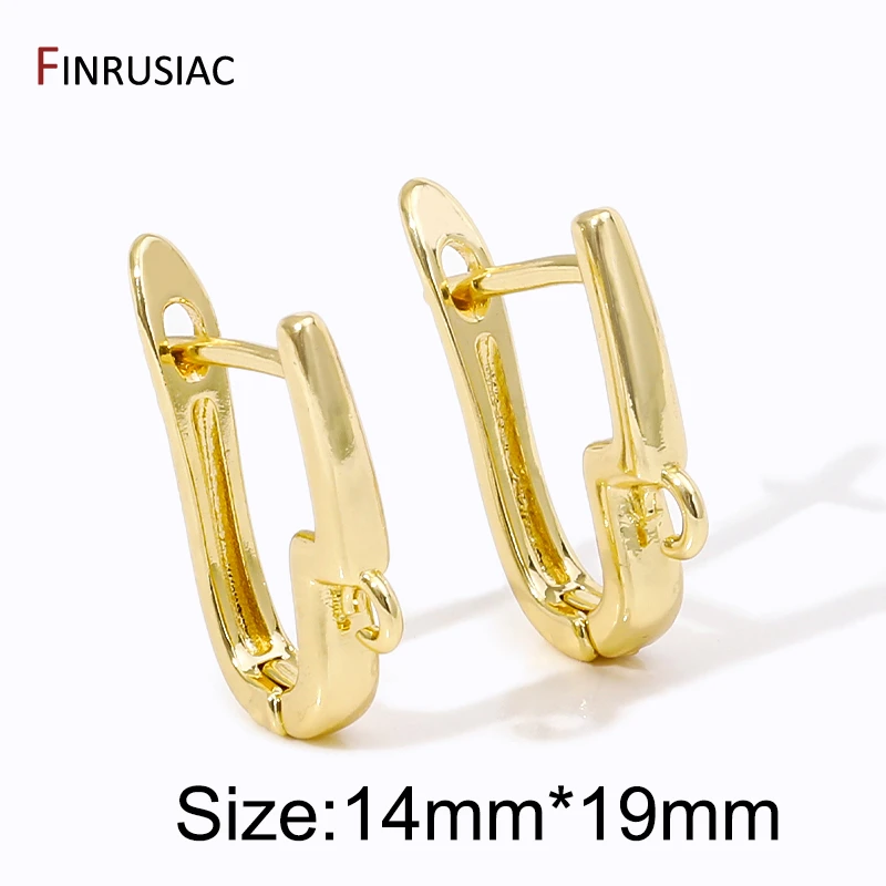 18K Vergoldete Messing-Ohrhaken, Glatte Ohrclips, Ohrverschlüsse, DIY-Zubehör für Damen-Ohrringe – Detail 17