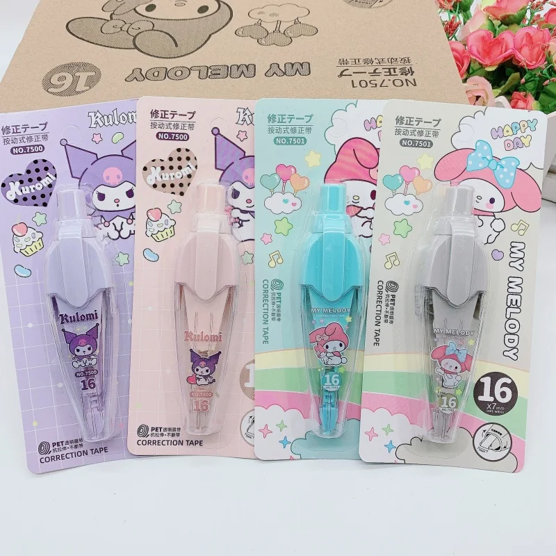24-pz-lotto-cartoon-sanrio-kuromi-melody-press-nastro-di-correzione-promozionale-regalo-di-cancelleria-forniture-per-ufficio-scolastico