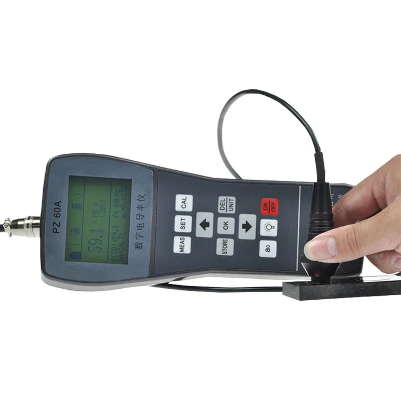 Digital Display Copper Bar Conductivity PZ-60A Portable Eddy Current Non-Magnetic Metal Conductivity Meter