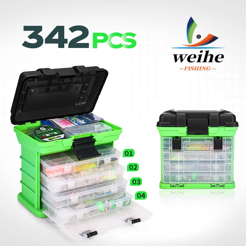 WEIHE 342 قطعة من ملحقات خطاف Luya مجموعة مستلزمات صيد الطعم Luya #1