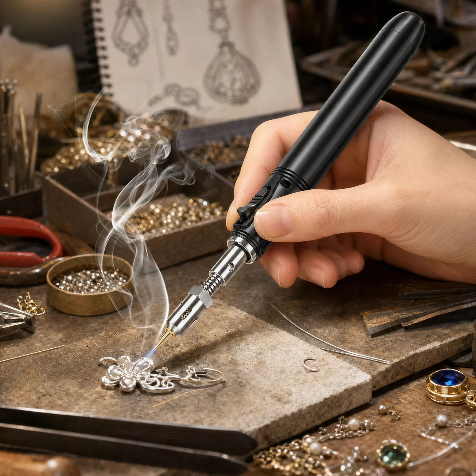 

Cordless Electric Soldering Iron Kit Adjustable Soldering Iron Welding Tool Multipurpose Mini Cordless Heater for Hardware Craft