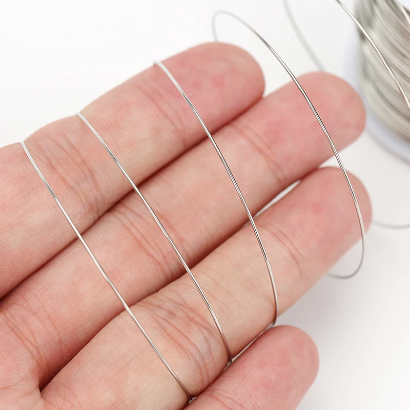 1 لفة الفولاذ المقاوم للصدأ الديكور سلك خط الموضوع حبل قوي قطر 0.2 0.3 0.4 0.5 0.6 مللي متر سوار سلسلة DIY بها بنفسك صنع المجوهرات