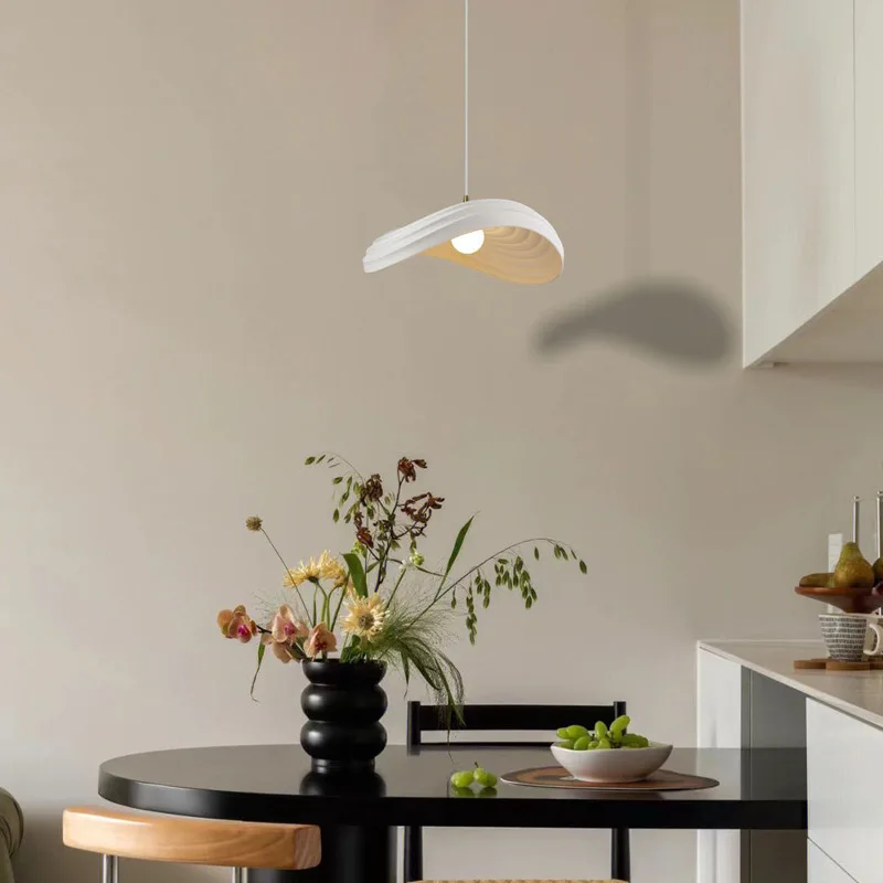 Imagem -05 - Nordic Designer Led Restaurante Pendant Light Estilo Creme Mesa de Jantar Cozinha Escadas Decoração de Casa Wabi-sabi