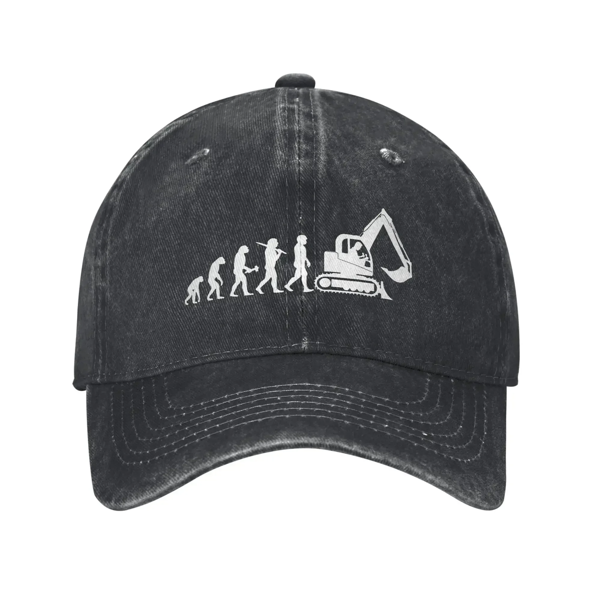 Excavator Driver Digger Gift Present Evolution Men Women Baseball Cap  Denim Caps Hat Vintage Outdoor Workouts Soft Headwear