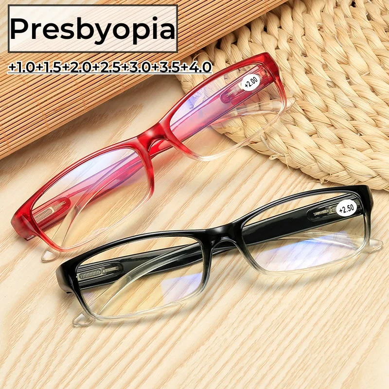 

New Gradient Frame Fashion Anti-blue Light Reading Glasses Unisex Elderly Computer Hyperopia Far Sight Eyeglasses Diopter To+4.0