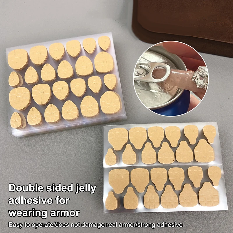 240 stücke/10 Blatt Kraft Papier Doppel Seite Gelee Kleber Volle Abdeckung Nagel Kleber Tabs Falsche Nägel Aufkleber Für handgemachte Drücken Auf Nagel