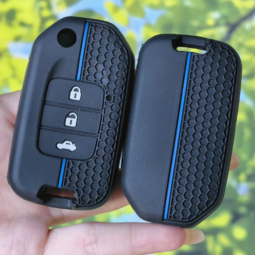 Honeycomb Texture Flip Key Protector Fit Honda Civic Accord City Odyssey CR‑V XR‑V HR‑V Vezel Jade Jazz Crider Remote Key