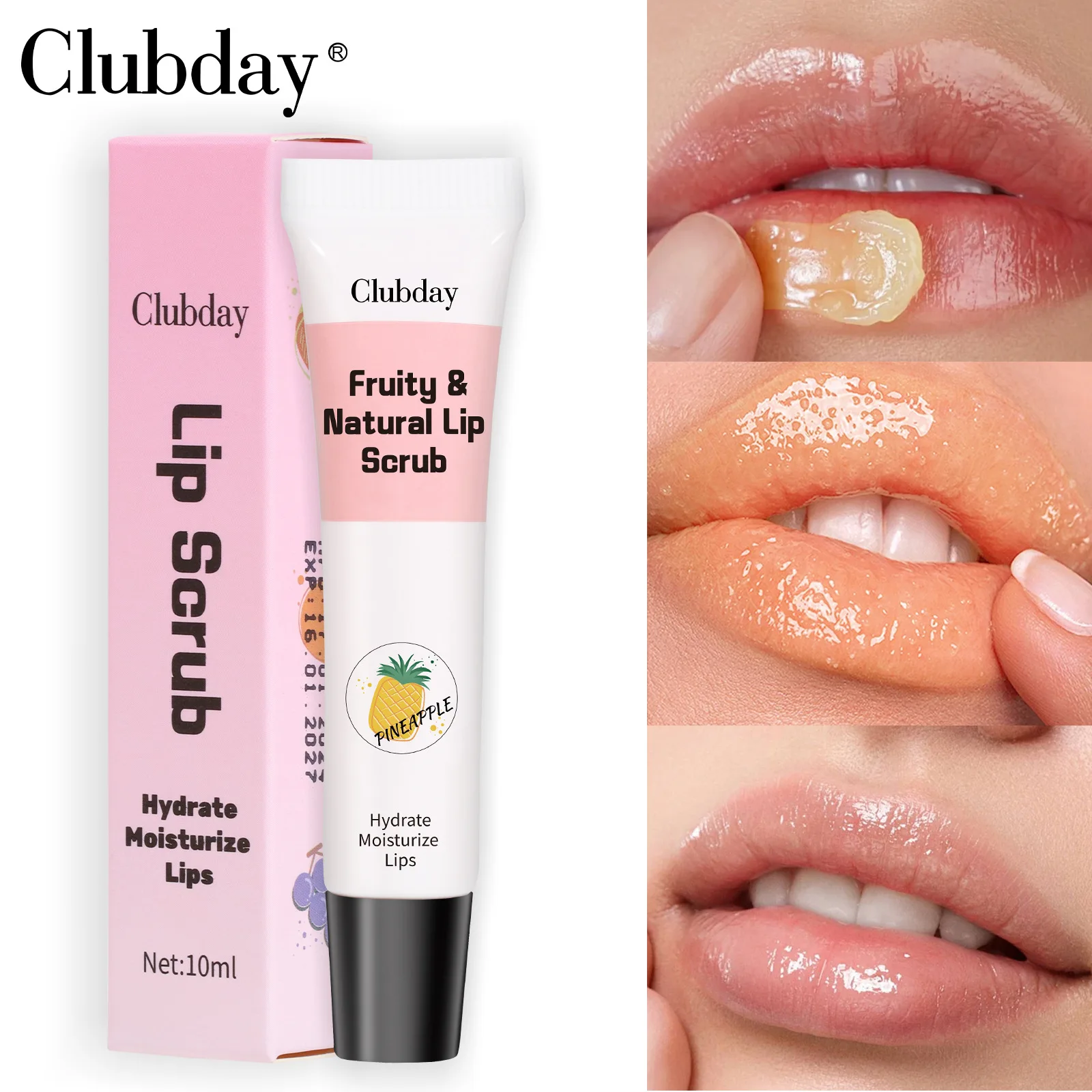 MISS ROSE Fruity & Natural Hose Exfoliating Dead Skin Lip Scrubs Make-up Hydrate Moisturize Fruity Lip Mask Lips Balm Cosmetics