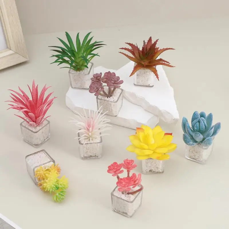 {H} 1/12 Dollhouse Simulation Plant Potted Model Miniature Fairy Garden Desktop Home Ornament Decoration Dollhouse Scene