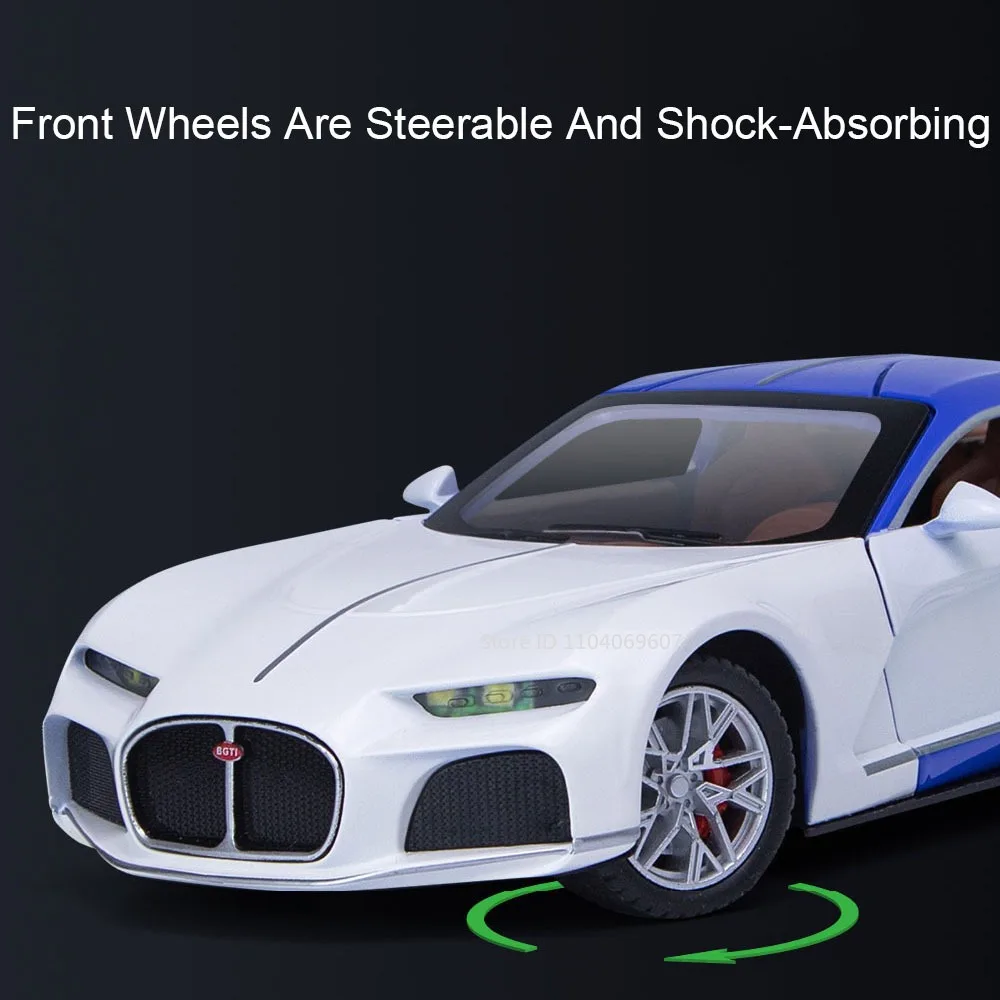 1:24 atlantico bolide modelo supercar brinquedos liga diecast carros esportivos em miniatura som luz portas abertas puxar para trás para meninos presentes