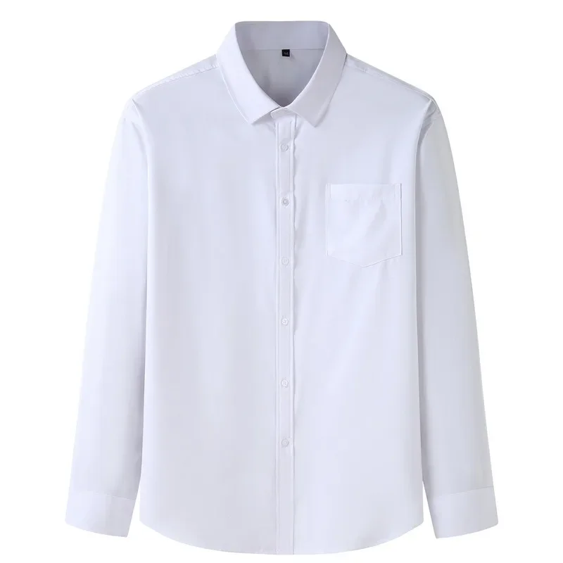 Shirts for Men Plus Size Long Sleeve Solid Color Business Formal Shirt Big Size White Shirt 1XL-7XL 115-205KG