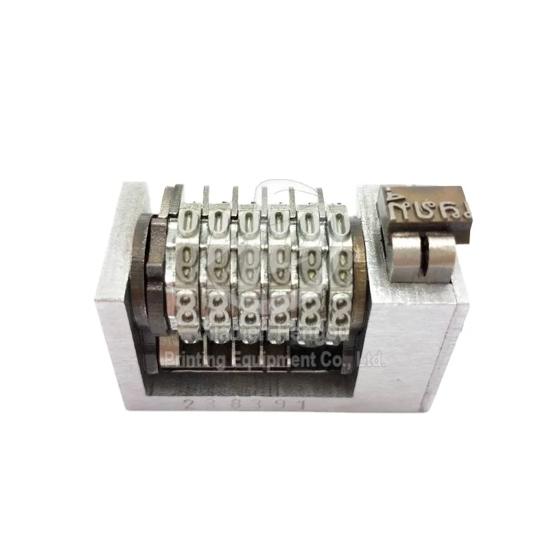 6-значная 4x8 обратная римская шрифта, машина для нумерации тайских букв 36,5x26x18 мм, высококачественная запасная часть для офсетной печатной машины