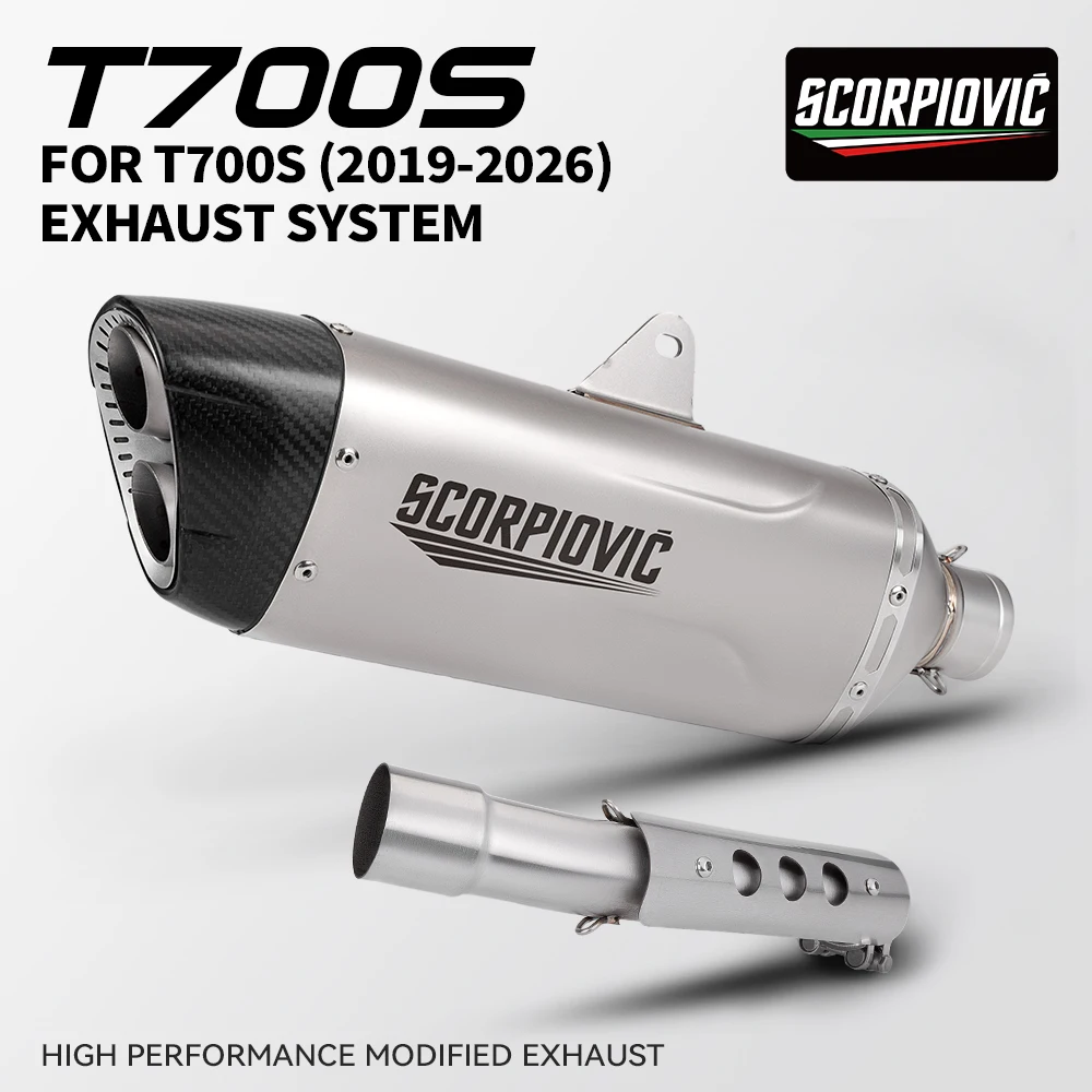 Kit de Sistema de Escape Completo de Acero Inoxidable con Conexión Media para Motocicletas T700, T700S, Tenere700, K175 (2019-2026)