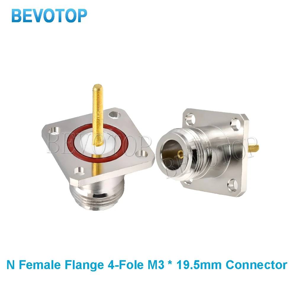 1PCS N Type Female Waterproof Socket Mount Panel Moun Long Pin 4Hole Flange Connector Fast Delivery RF N Female Brass Copper