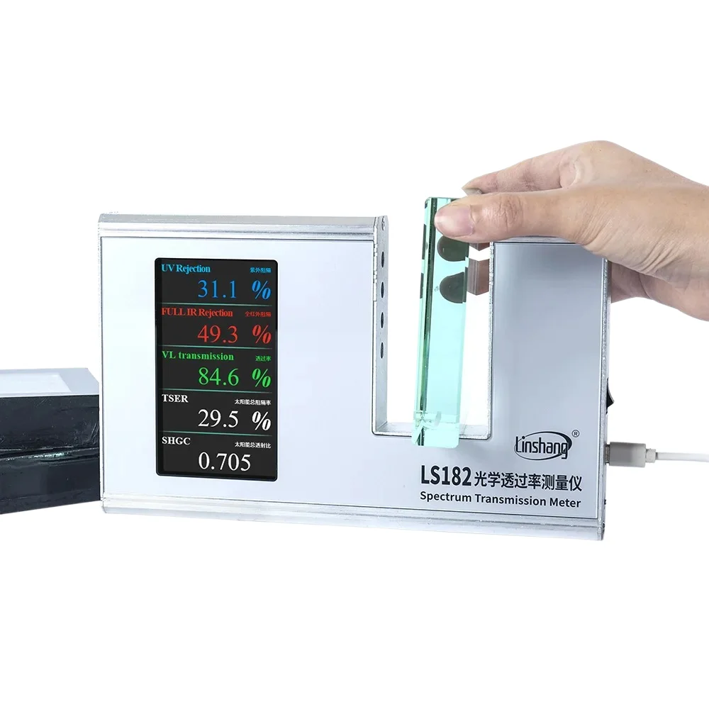 GOYOJO LS182 Light Transmittance Meter Seven Parameters At Once Measurement 365nm UVT 940nm IRT Solar Film Transmission Meter