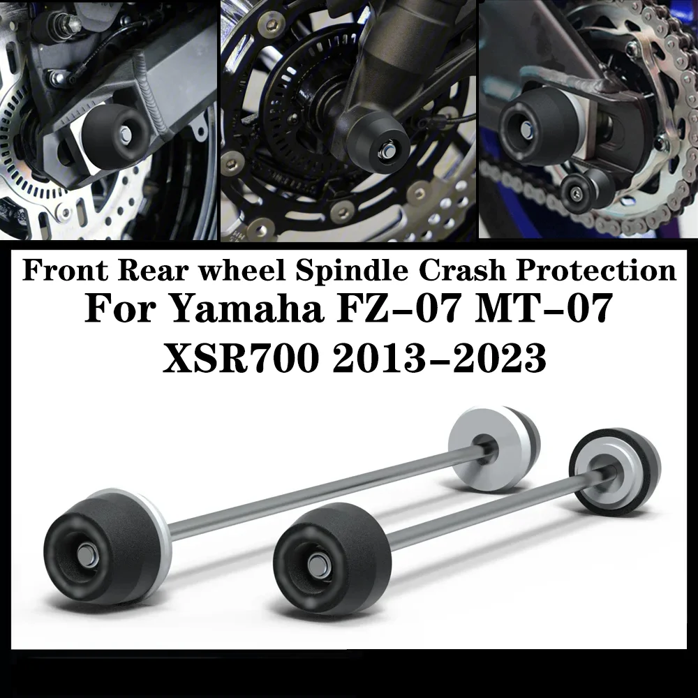 

For Yamaha FZ-07 MT-07 XSR700 2013-2023 Front Rear wheel Spindle Crash Protection