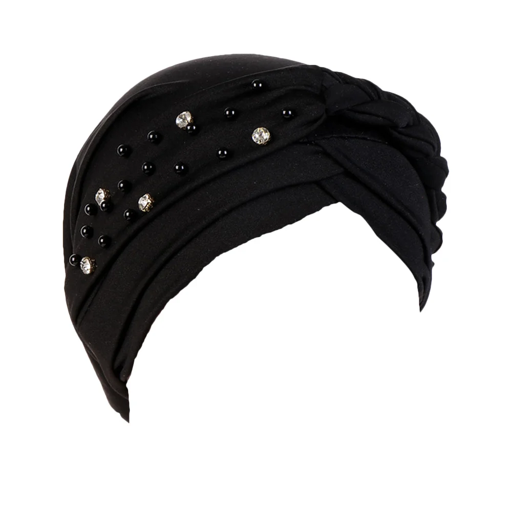 

1Pcs Satin Sleeping Hat Black Double Layer Lace Head Protector Stretchy Hair Accessories Headscarf Cap for Women