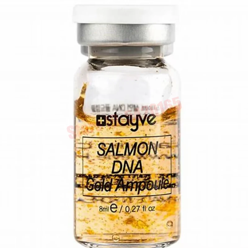 Stayve Gold Ampoule 8 مل مجموعة مصل السلمون DNA الطبيعي اشراق تبييض ترطيب تجديد العناية بالوجه الجلد