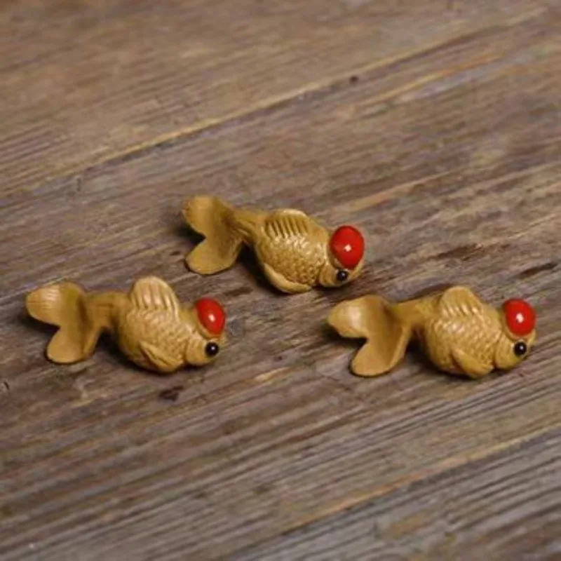 

Cute Goldfish Purple Clay Tea Pet, Suitable Keeping Pocket Sized Tea Table Decorations, Good Luck At The Forefront Home Decor