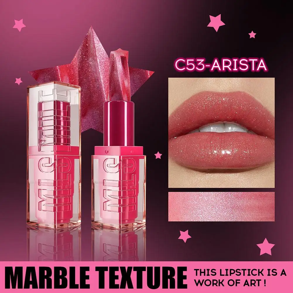 Lápiz labial de espejo de gelatina, maquillaje con forma de amor, resistente al agua, lápiz labial transparente, brillo, lápiz hidratante de larga duración, antiadherente C A3A2