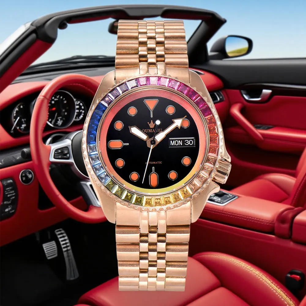 

41.5mm men's watch NH36 movement automatic mechanical watch sapphire glass business wristwatch, water-resistant to 10Bar