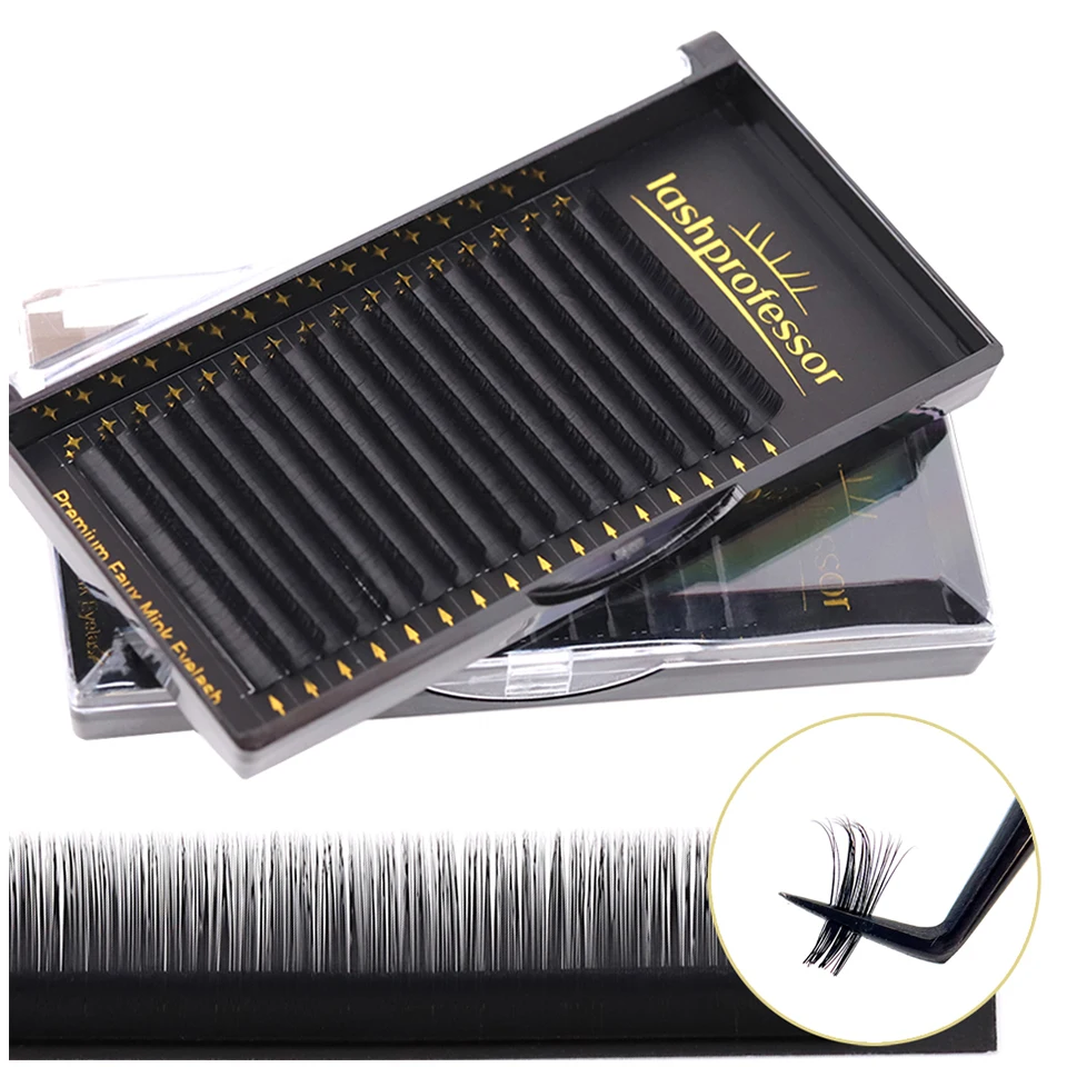 

Individual Eyelash Extension Long Length Classic Lashes Extensions Trays Wholesale Matte Black Soft Mink Faux Eyelashes Easy Fan