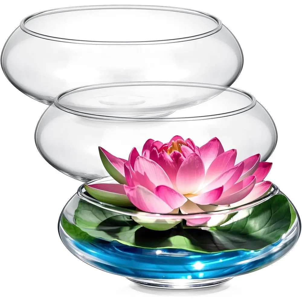 

Гидропонная ваза-кашпо в форме лотоса, прозрачная стеклянная чаша для растений, ваза-аквариум для домашнего декора, для выращивания водных лилий и нарциссов