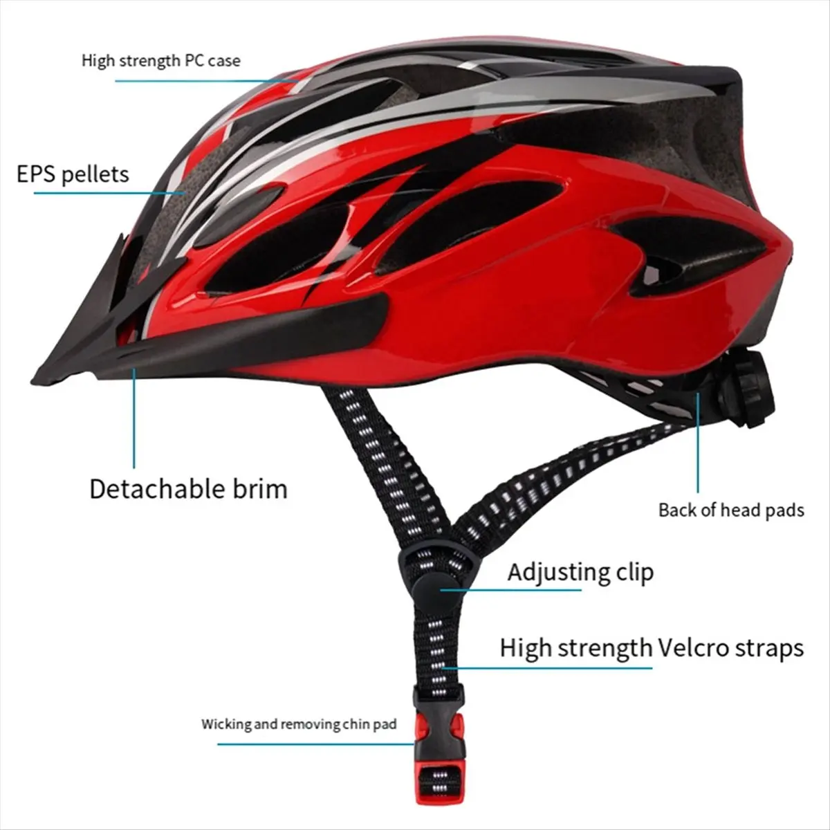 ABST Adult Bike Helmet, Light Microshell, Men and Women, Fit Adjustment Suggested Fit 54-63cm for Cycling C view 3