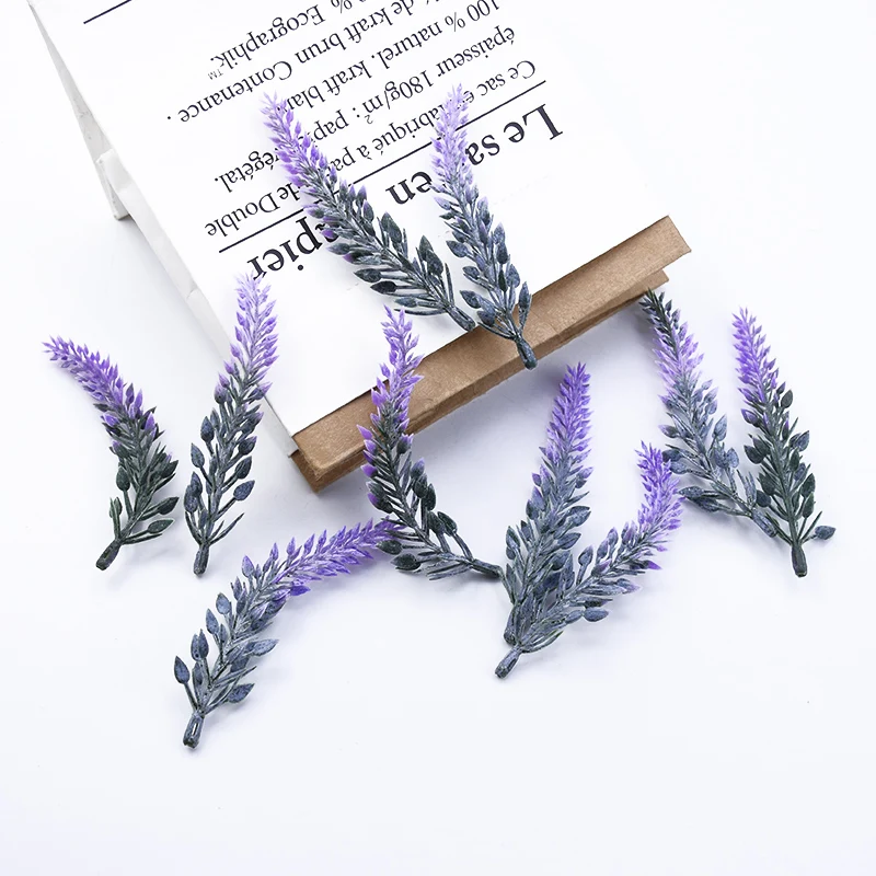 50 Stück/80 Stück Lavendel Kunststoffblumen DIY Hochzeitsgeschenkbox Weihnachtsdekoration Heimvase Tisch Weihnachtsgirlande Künstliche Pflanze – Detail 1