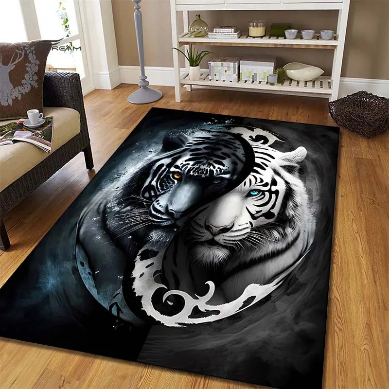 Tiger Pattern Large Carpet Wrinkle Resistant Non-slip Soft Floor Mats for Home Living Room Decoration Bedroom Kitchen Area Rugs