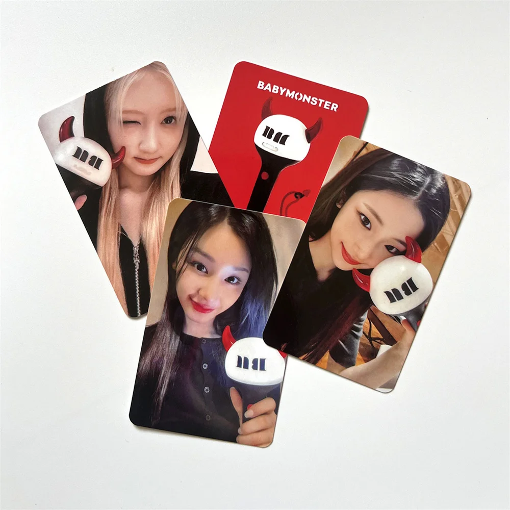 7pcs Kpop Idol BABYMONSTER lightstick Small Cards LOMO Cards RUKA PHARITA ASA AHYEON RAMI RORA CHIQUITA Fans Gifts Collection