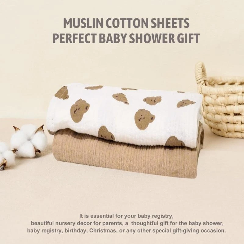 J15U 2 قطعة ملاءات الأطفال الصغار واقيات المراتب غطاء حماية للأطفال الرضع الأولاد والبنات مستلزمات السرير الأساسية #4