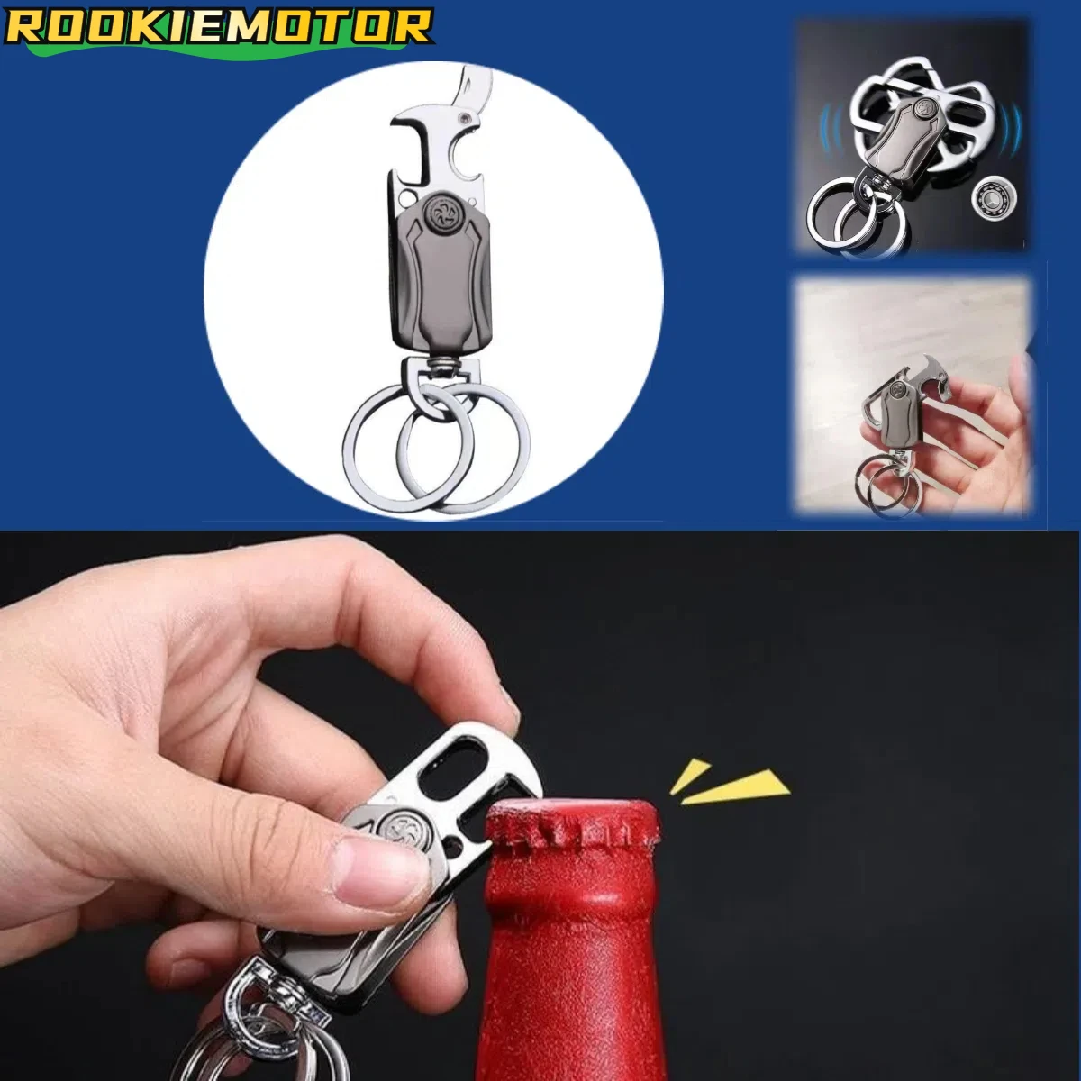 

Fidget Spinner Keychain Multi-functional Key Chain Pendant Bottle Opener Motorcycle Car Keyring