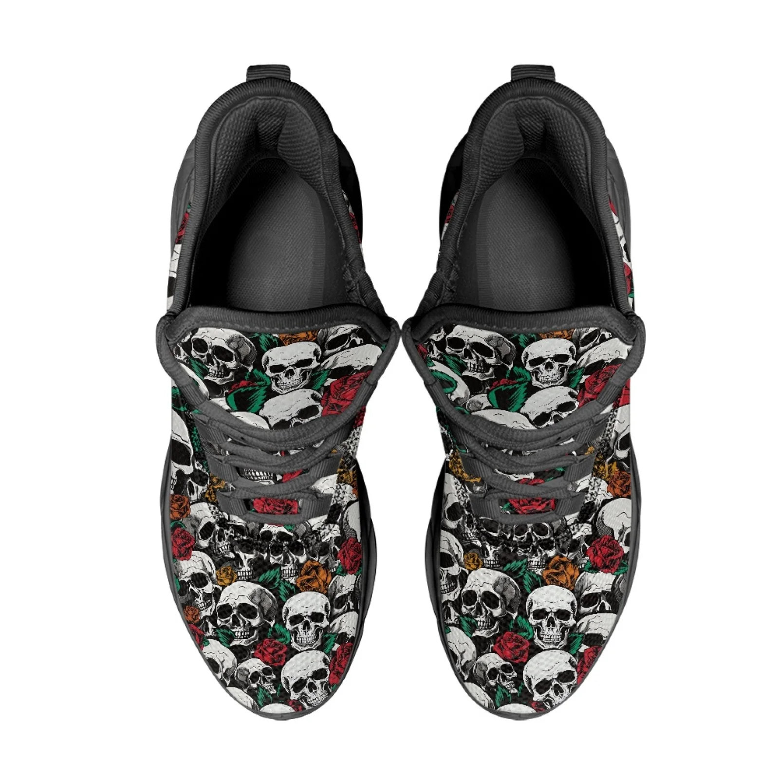 PENSTROLL Skull and Rose Running Shoes Mesh & EVA Fashion Sneakers Non Slip Blade Sneakers for Hiking