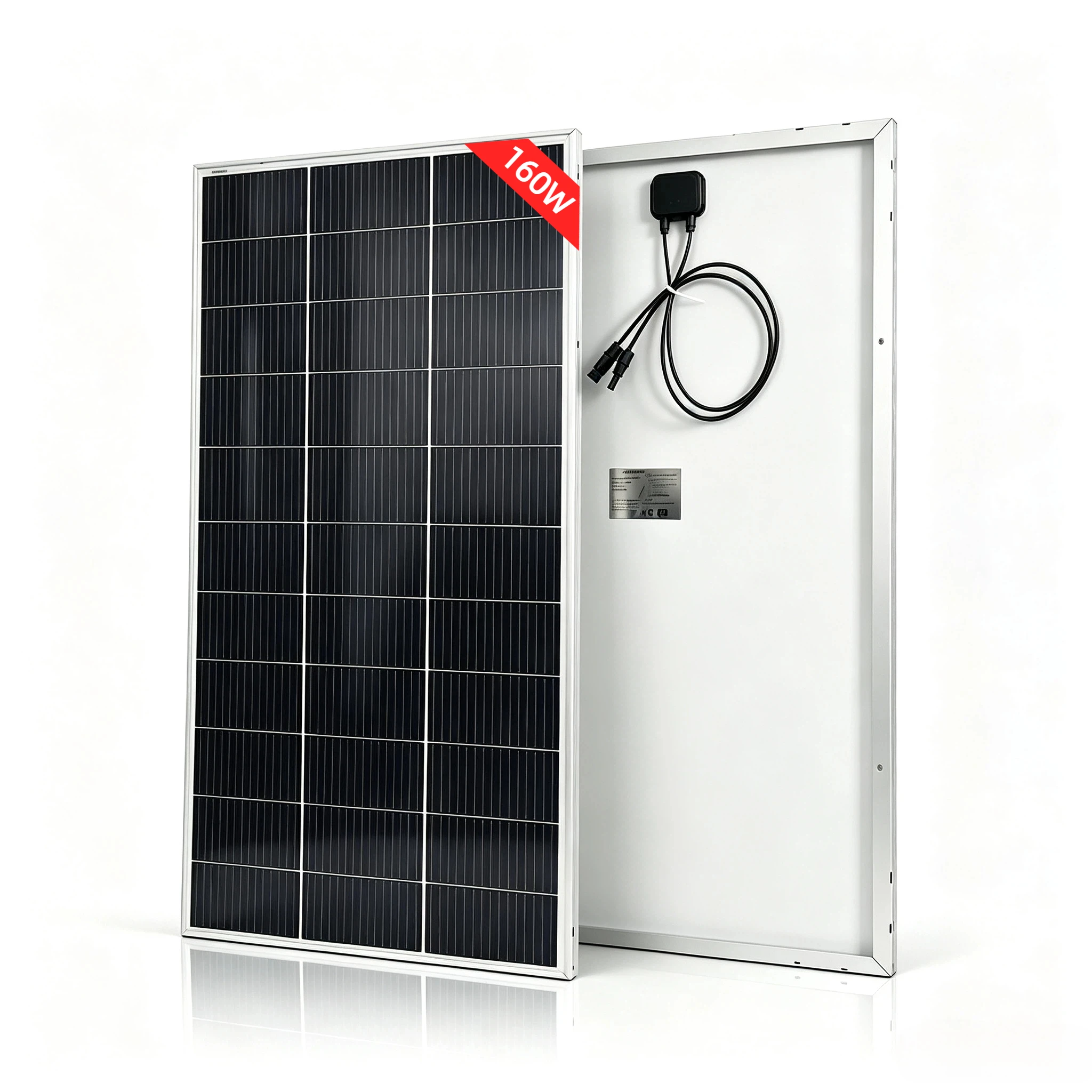 160W starres Glas-Solarmodul 18V tragbare PV-Module für 12V-Batterieladung Solarsystem-Kits monokristalline Solarzelle mit 30MM Aluminiumrahmen für Wohnmobile, Dachmontage