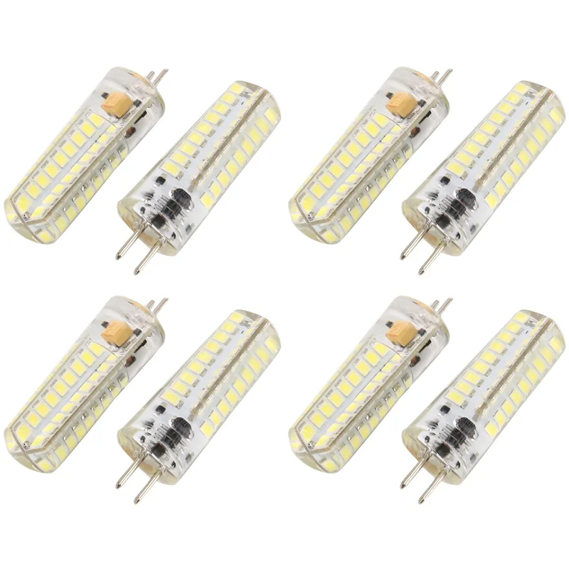 8X 6.5W GY6.35 LED Bulbs 72 2835 SMD LED 320Lm 50W Halogen Lamps Equivalent Dimmable Pure White 6000K 360 Degree Beam